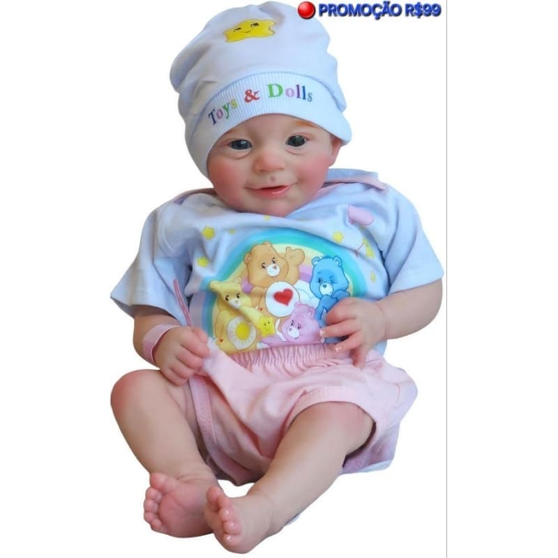 Bebê Reborn Realista 46cm Corpo de Tecido Macio Cabeça e Membros Vinil Pronta Entrega