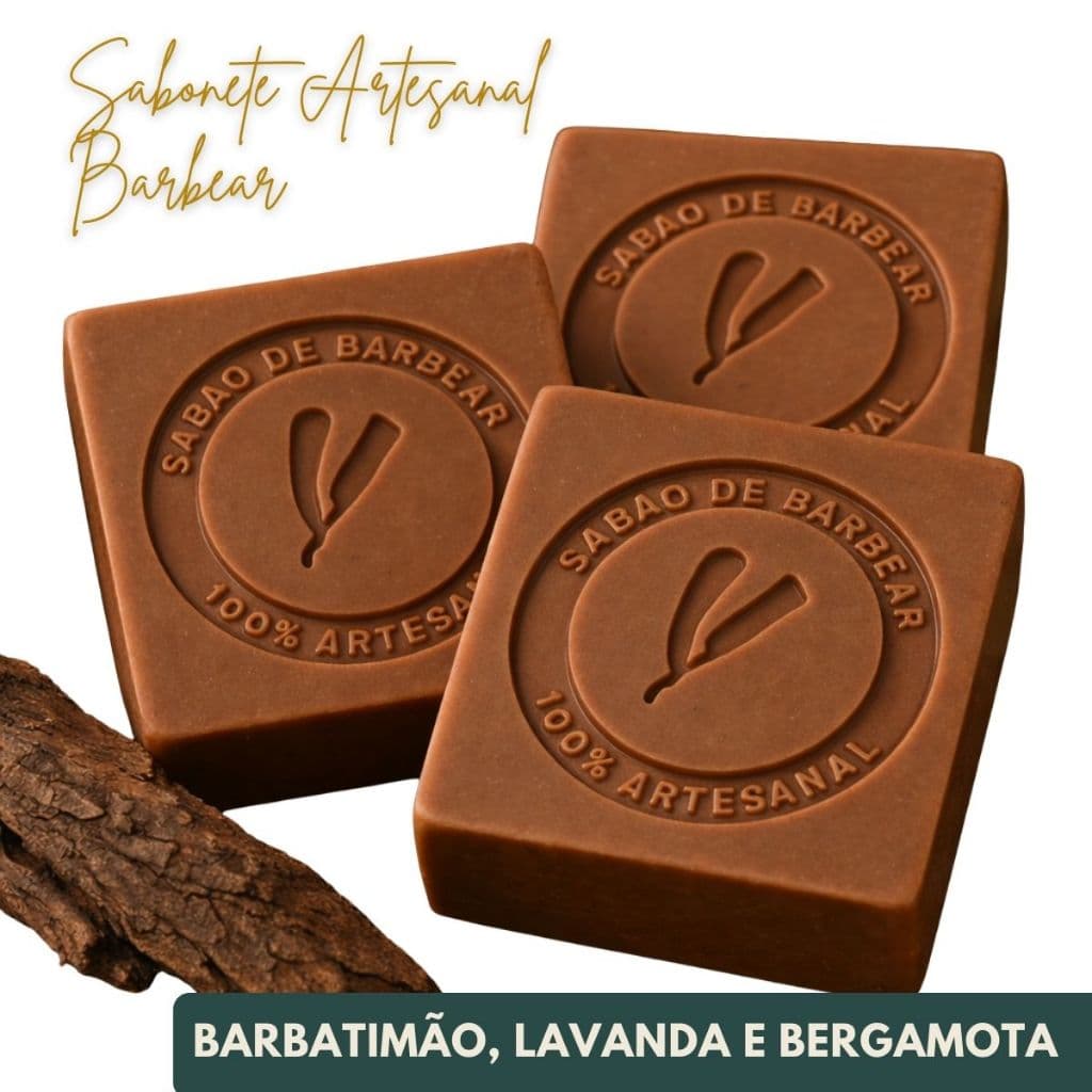 Sabonete para Barba Barbatimão, Lavanda & Bergamota | Calmante, Restaurador & Anti-Foliculite | 90g