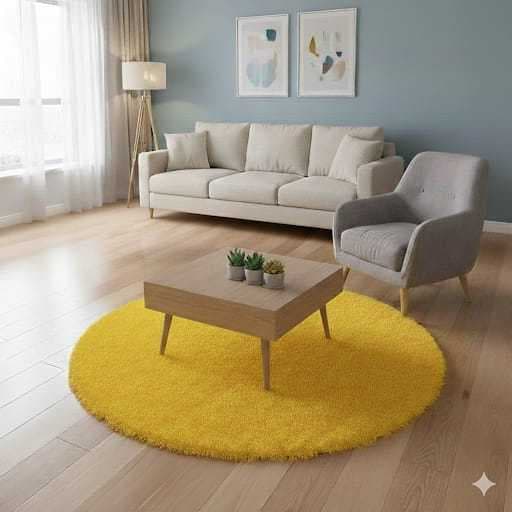 Tapete Redondo 1Metro  Peludo Sala Quarto