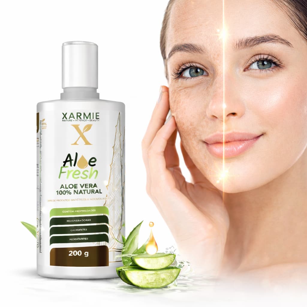 Aloe Vera Original 100% Babosa 200g - Rosto (Acne, Ressecamento, Queimaduras e Vermelhidão) Xarmie