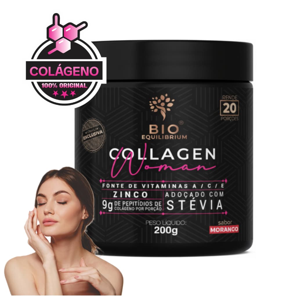 Colágeno para Pele Firme Collagen Women 200g | Com Vitaminas A, C, E | Sabor Frutas Vermelhas | Bio Equilibrium