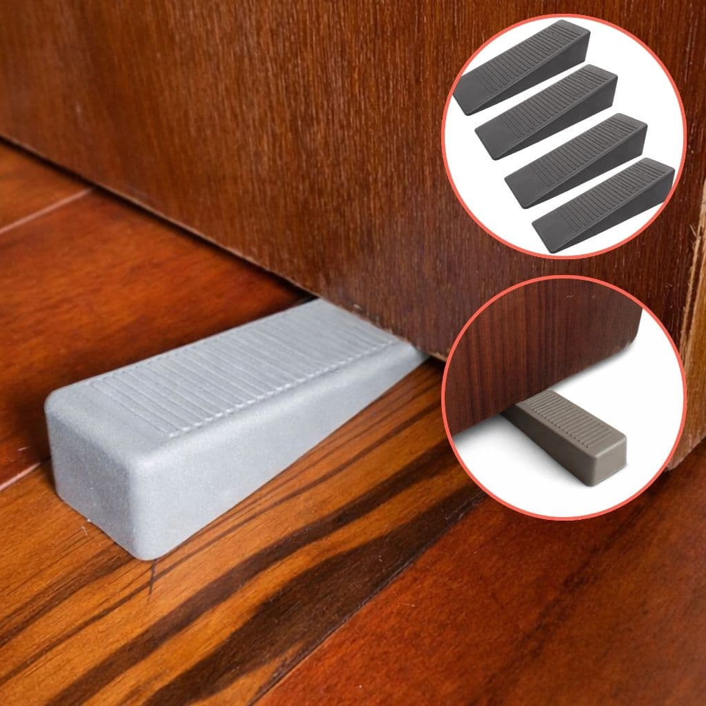Kit Trava Para Porta Calço Cunha Antiderrapante Aparador Não Risca PVC Flexível Peso De Porta Macio Prendedor