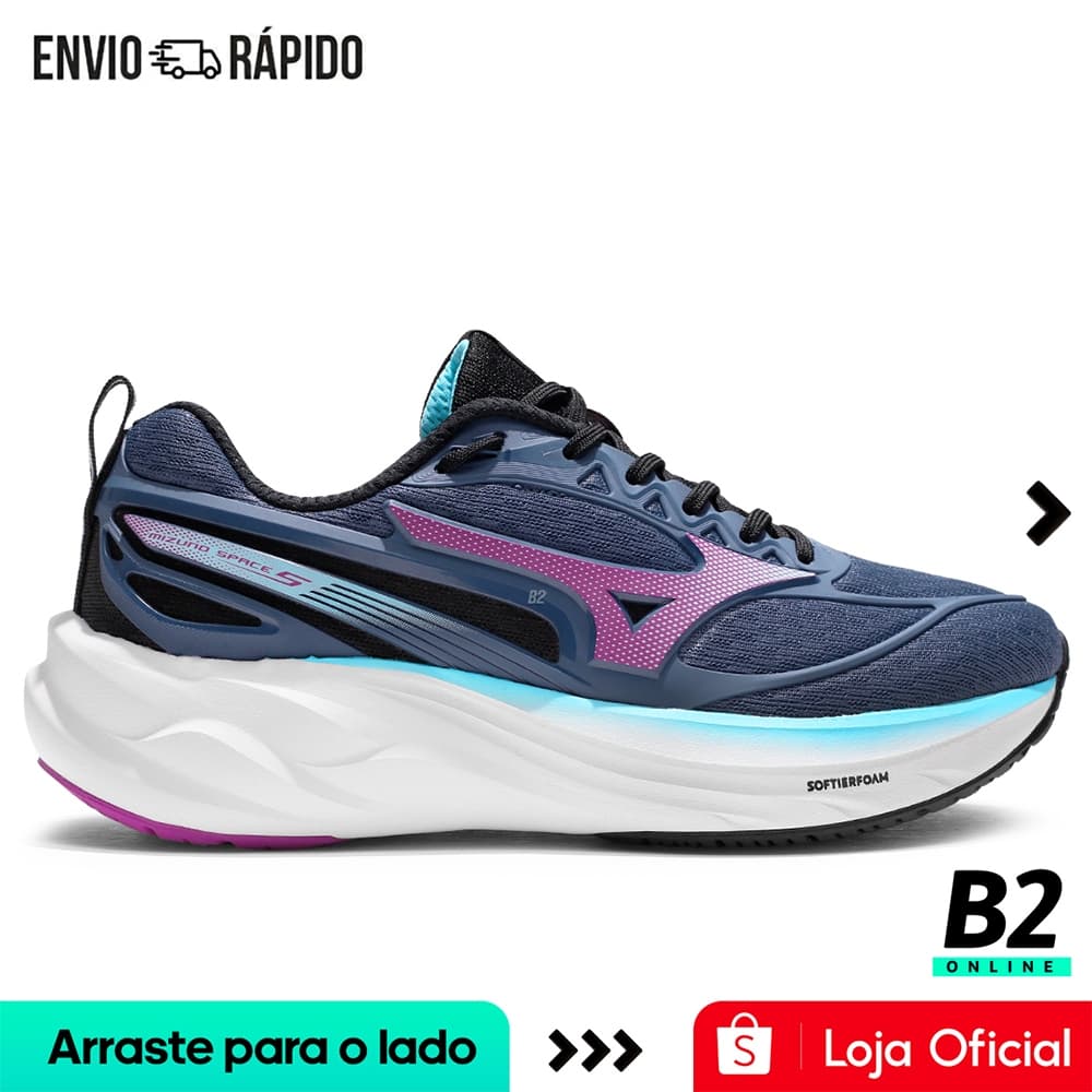 Tênis Mizuno Space 5 Feminino Original Azul e Com Nota fiscal e Garantia