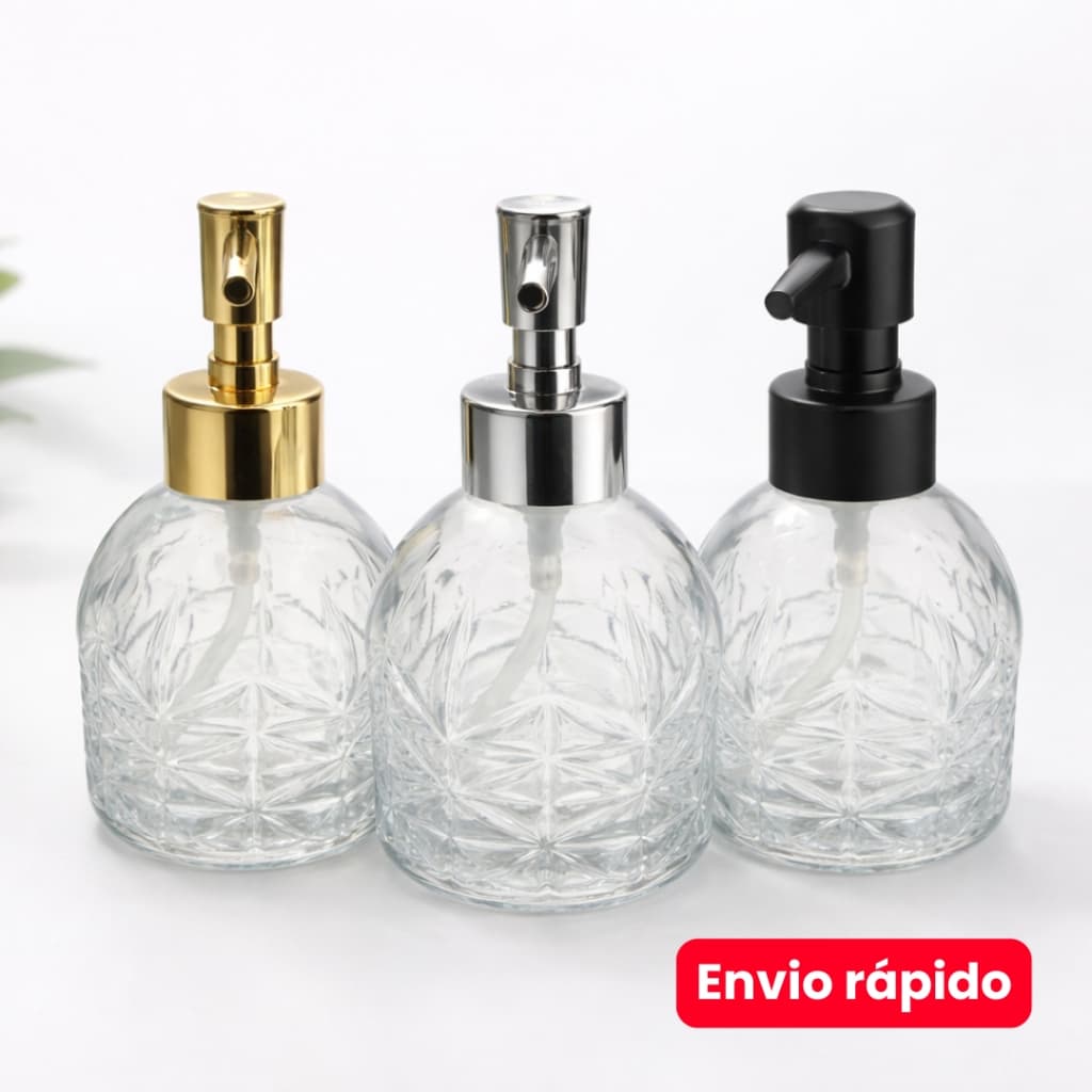 Dispenser Porta Sabonete Líquido 220 ml – Saboneteira Vidro Elegante