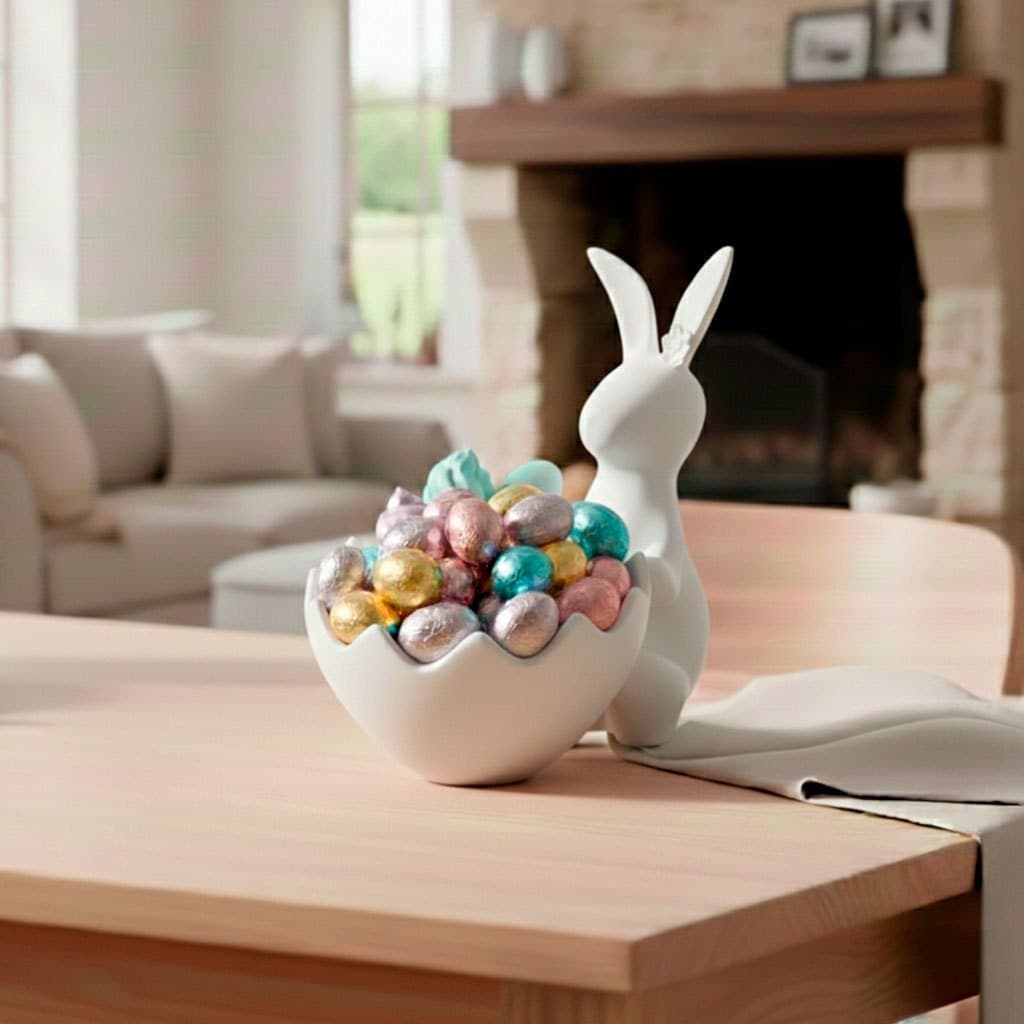 Coelho de Páscoa Porta Ovo Enfeite de Mesa Decorativo Porta Chocolate e Doces Presente Criativo Decoração de Páscoa