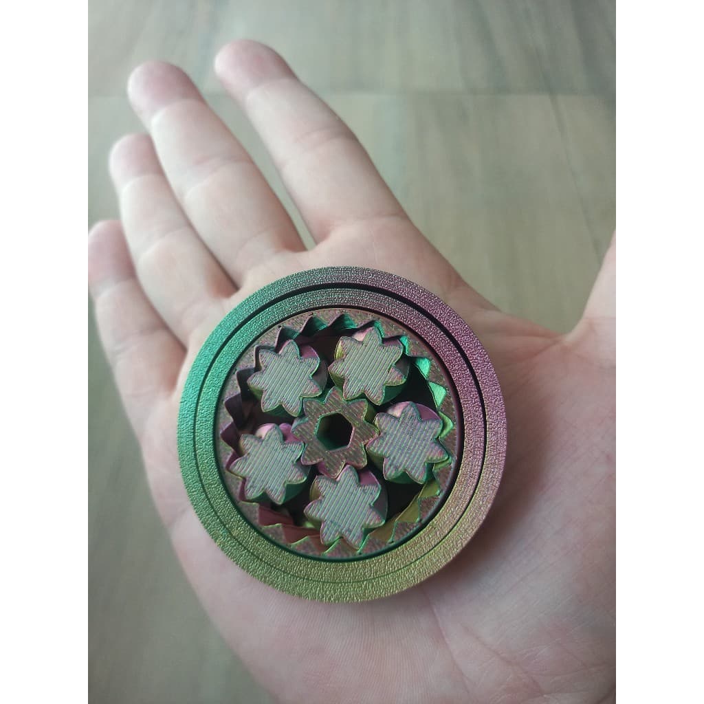 Spinner Fidget Giratório com Engrenagens Bidirecionais – Anti Stress Colorido 3D