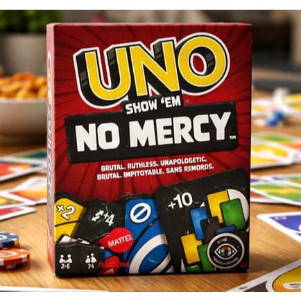 Jogo de cartas UNO GENERICO  Show 'em No Mercy' para crianças, adultos, amigos, e familiares  promoção
