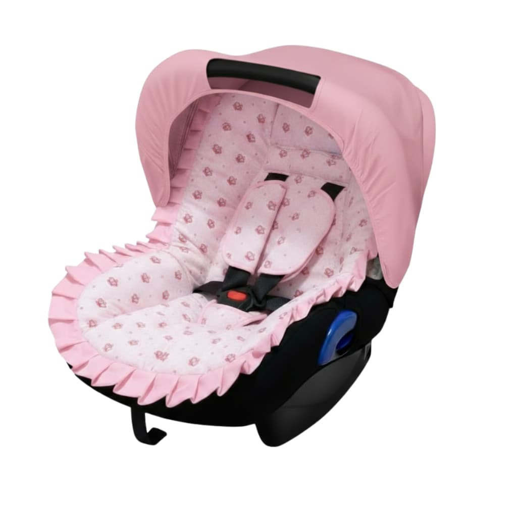 Kit Capa de Bebe Conforto + Protetor de Cinto + Capota Solar com Tecido Estampado 100% Algodão