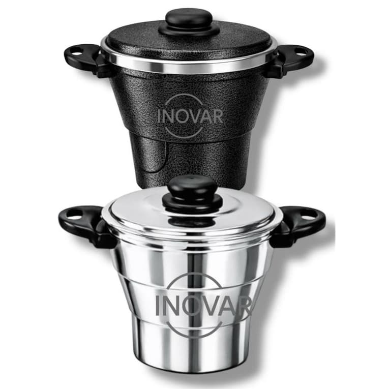 Cuscuzeiro  Nordestino, Cuscuzeira em alumínio resistente tamanho individual Craqueado e Polido