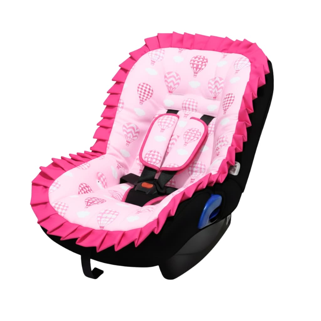 Capa Para Bebe Conforto Acolchoada Macia c/ Abertura para Passagem de Cinto + Jogo Protetor de Cinto