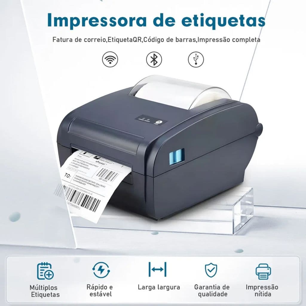 Impressora Térmica Etiquetas de Envios Transportadora USB e bluetooth Papel 110MM "6 "4 "3 "2 WKDY-80D