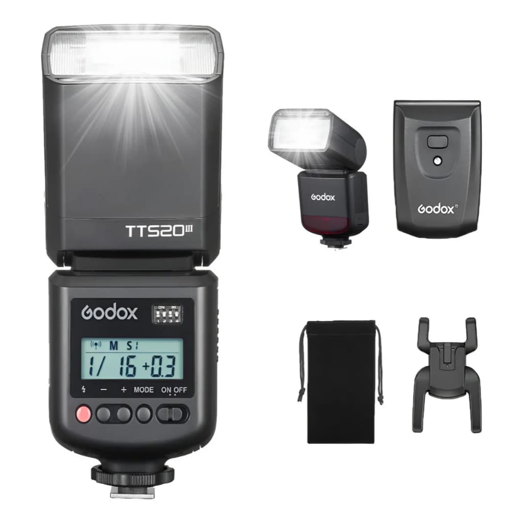 Flash Godox TT520III Versão 3 TT520 III Speedlite com transmissor Canon Nikon Sony ZV-e10