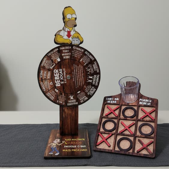 Kit Resenha: Roleta Beber & Jogar + Jogo da Velha com Shot