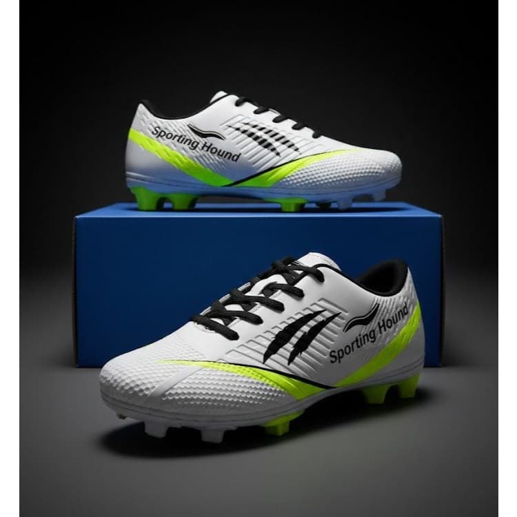 Chuteira de Campo Masculina Sporting Hound Trava Cravo Birro Travão Futebol de Campo Grama Natural, Colada e Costurada