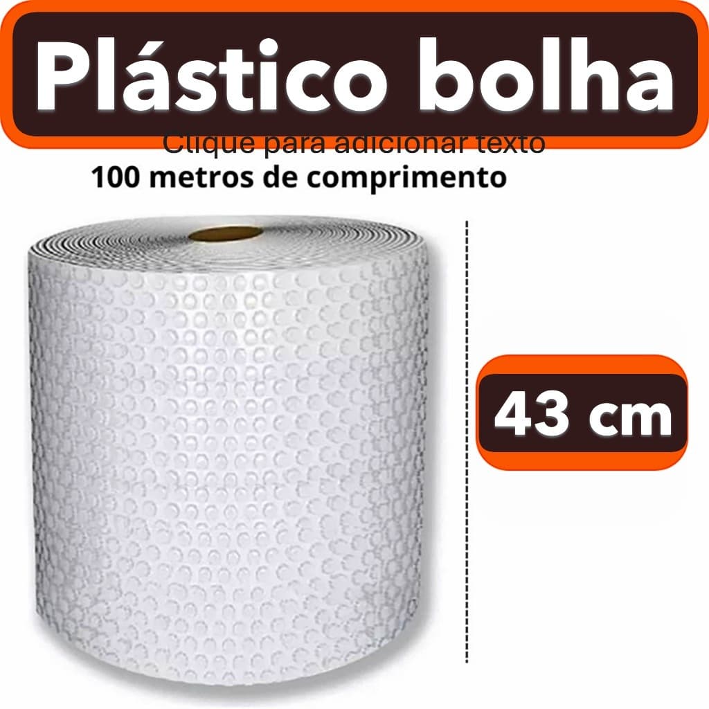 Bobina Plástico Bolha 43cm X 100 Mts 25 micras PROTEÇÃO E QUALIDADE