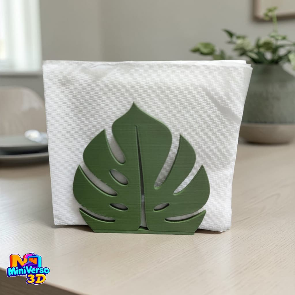Porta Guardanapo Folha Costela de Adão – Suporte Decorativo Moderno para Mesa Posta