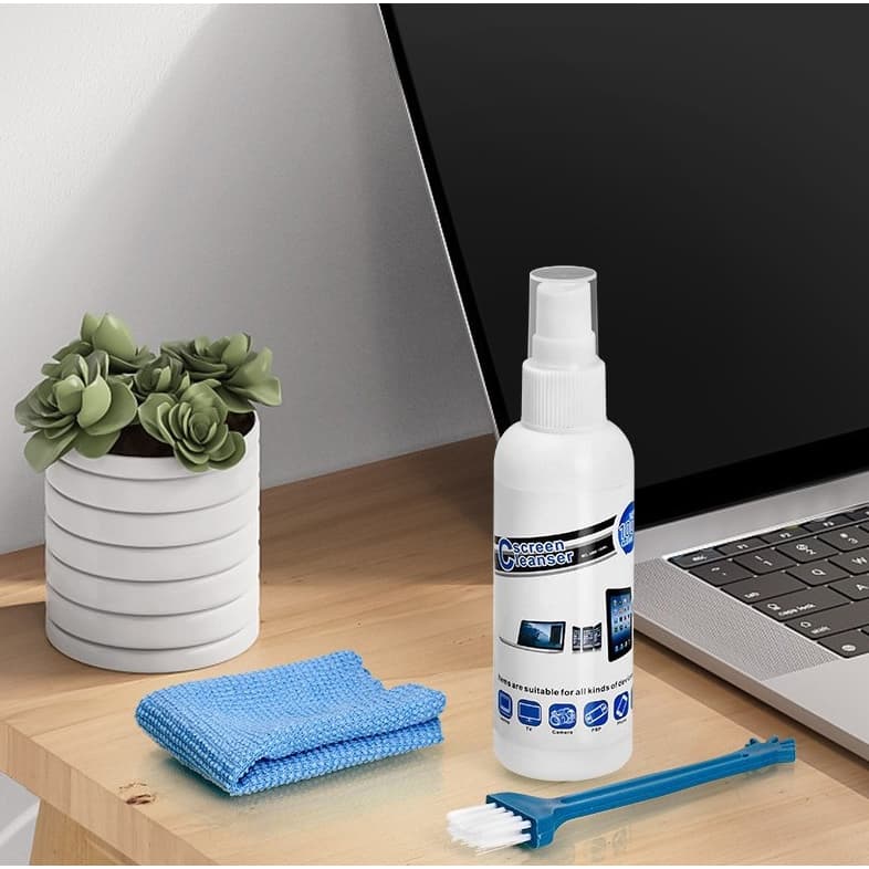 Kit Limpa Tela LCD 100ML Limpeza Telas sem Manchar Celular Tablet Monitor câmeras etc