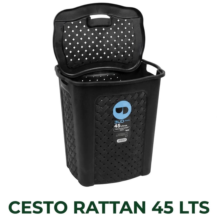 Organizador Cesto Rattan 45 Lts Roupas Banheiro Brinquedos Lavanderia