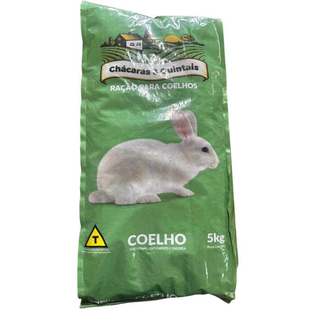 Ração Coelho Nobre Peletizada 13% Proteína Qualis 5kg Reduz Odor Fezes Inicial Crescimento e diária.