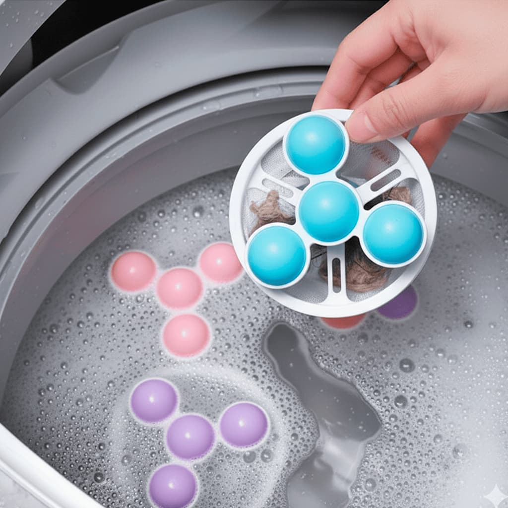 Filtro Coletor de Pelos Fiapos Flutuante Para Máquina de Lavar Roupa Reutilizável