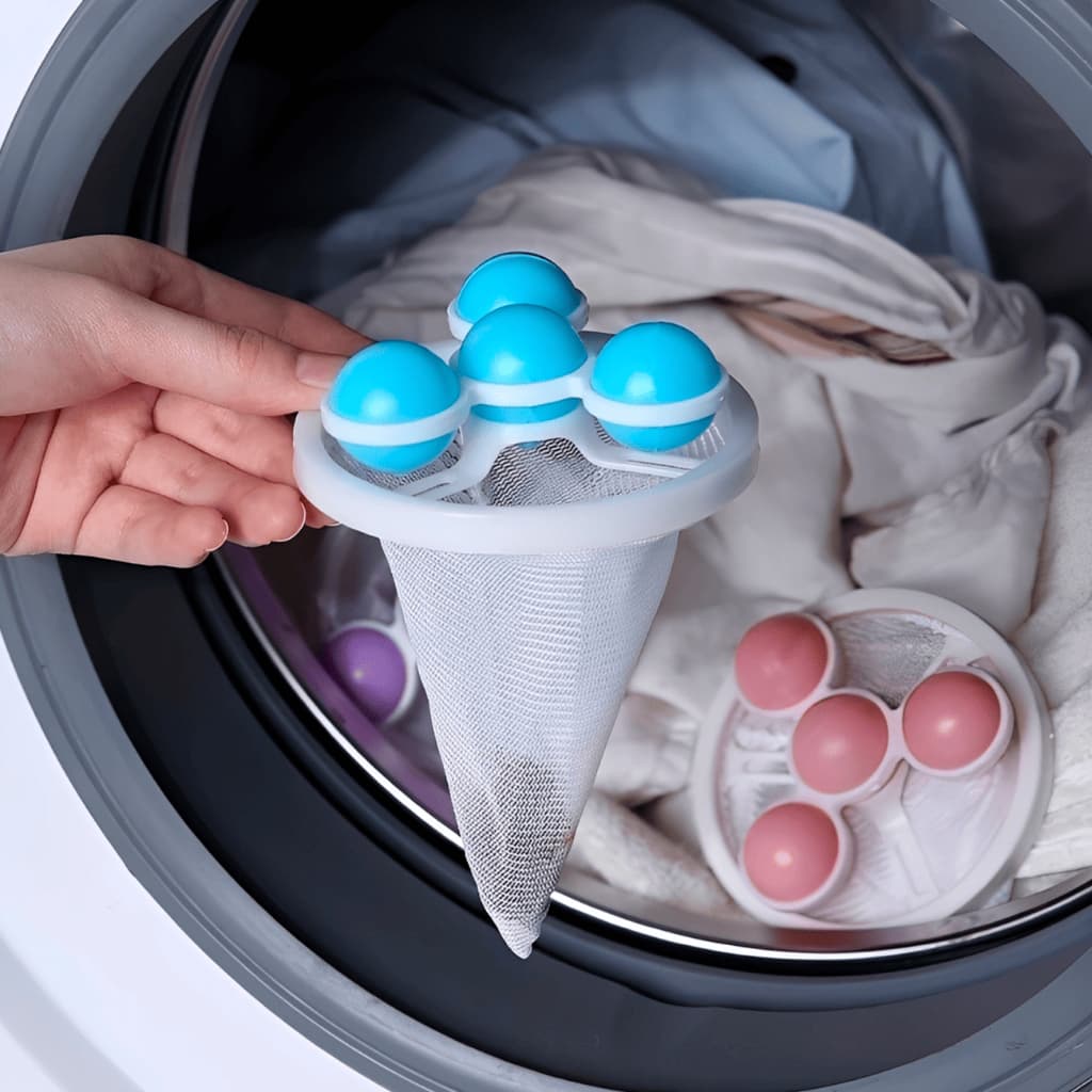 Filtro Coletor de Pelos Fiapos Flutuante Para Máquina de Lavar Roupa Reutilizável