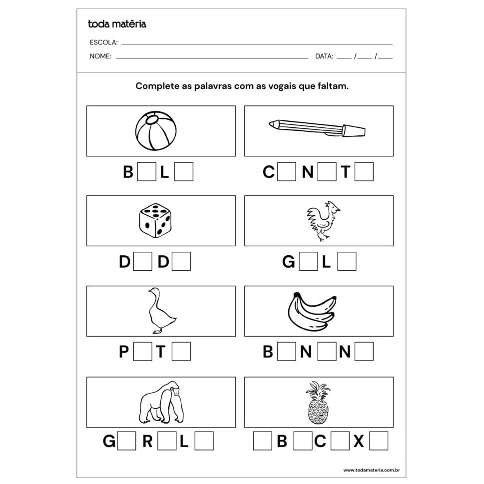 80 Atividades diferentes Com As Vogais Para Imprimir - Educação Infantil A4