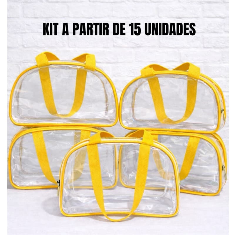 KIT COM 15 20 25 MALETINHA MEIA LUA Transparente Plástico Cristal Lembrancinha Festas