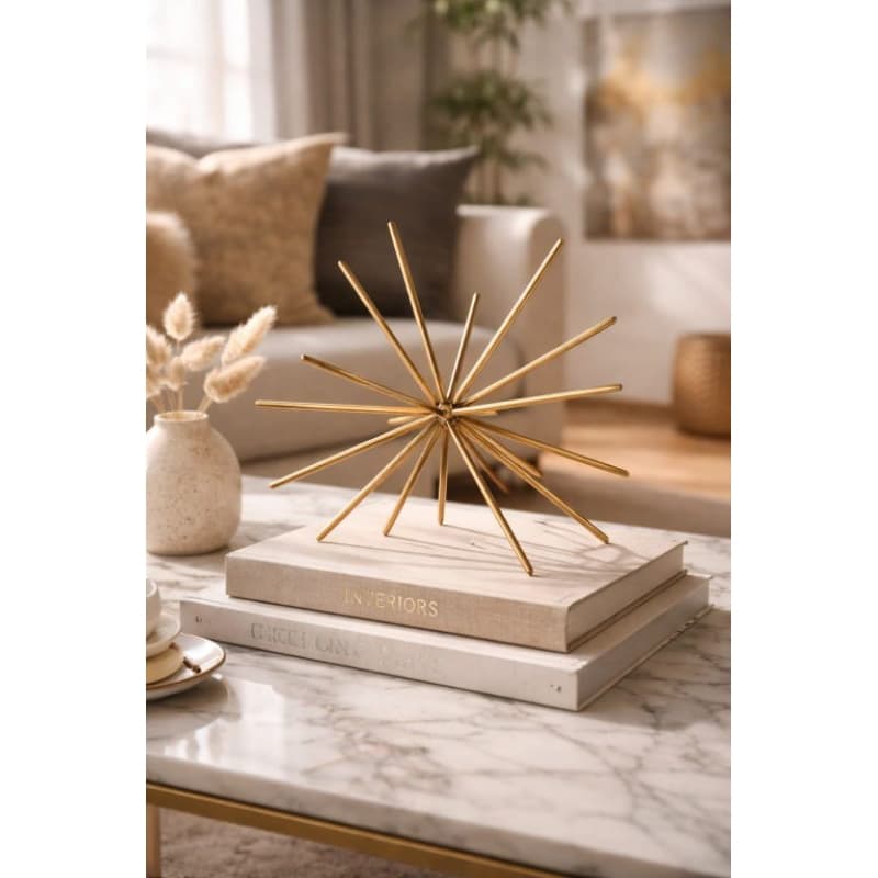 Escultura Ouriço Dourado - Design Elegante, Material Resistente, Versatilidade Decorativa