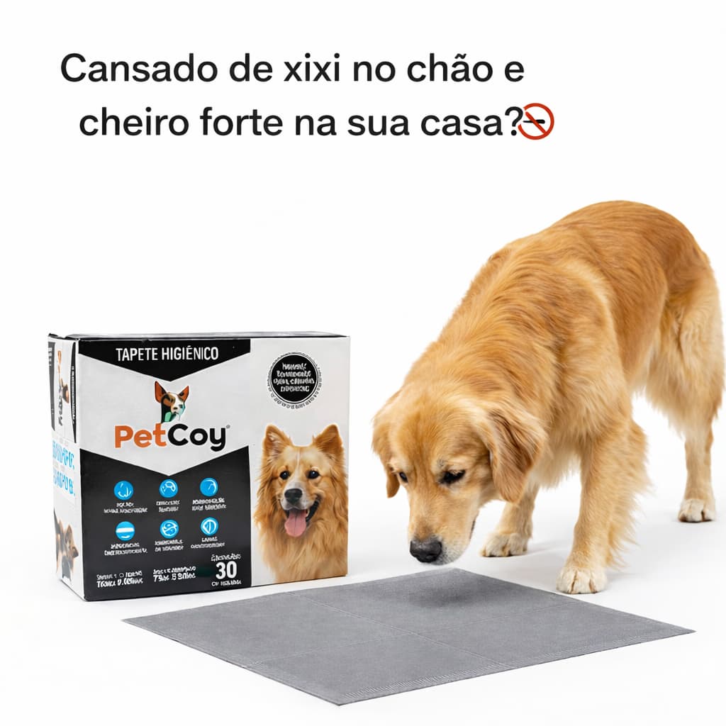 Tapete Higiênico Pet Descartável com Carvão Ativado, Alta Absorção – 30 Unidades