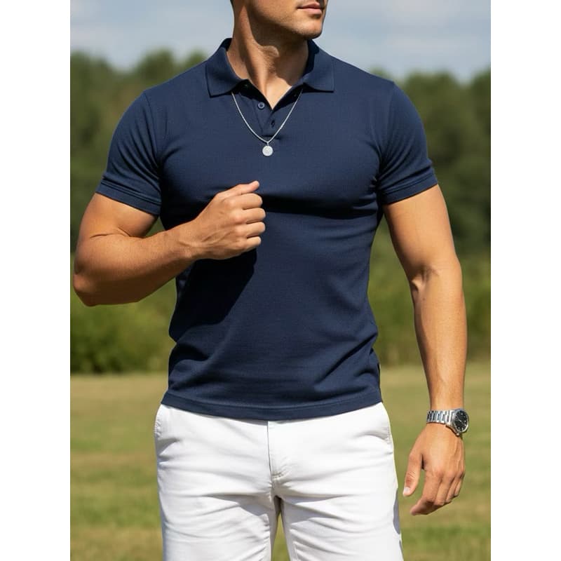 Camisa Polo Masculina malha Gelada elástico