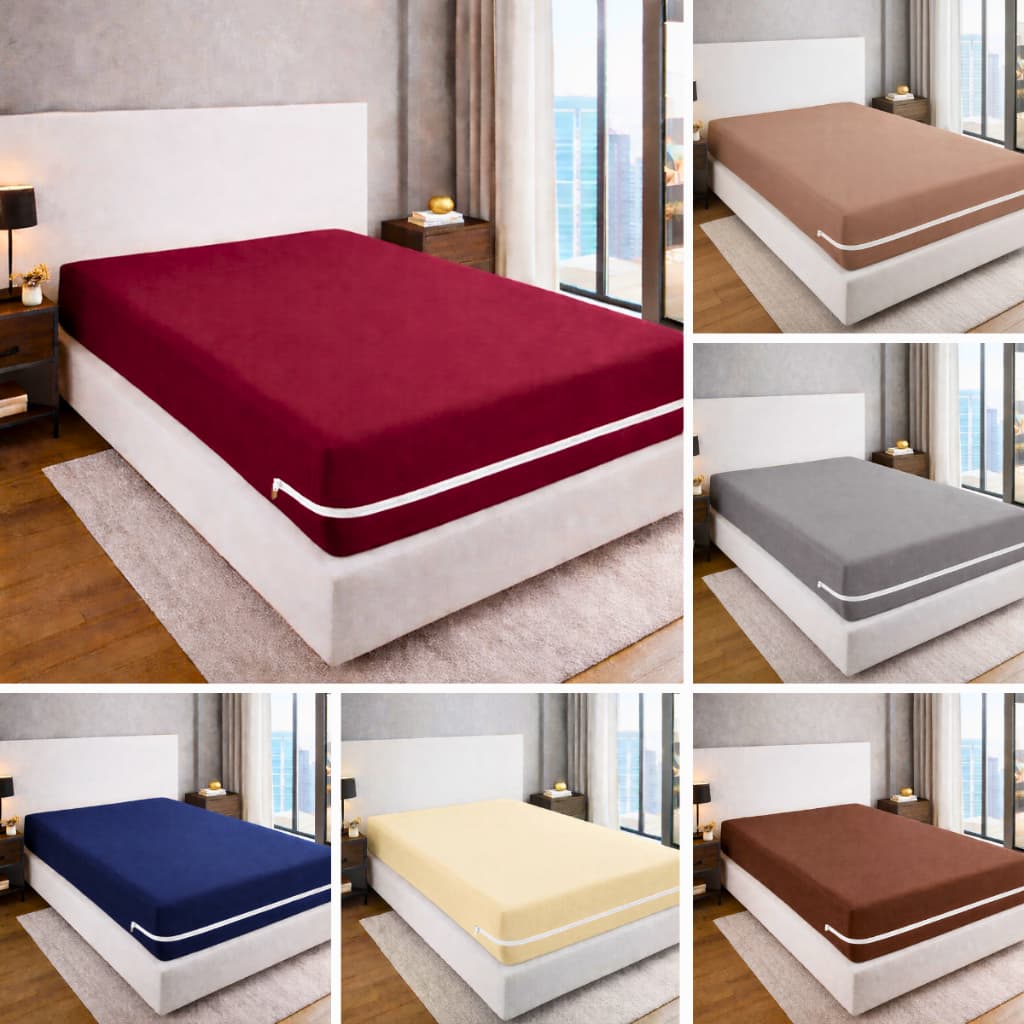 Capa de Colchão Malha Com Zíper Protetor Colchão Casal Queen Solteiro Anti Ácaro Elastica Macia