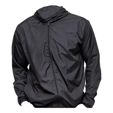 Jaqueta Corta Vento Preto Liso Plus Size Tecido Leve Esportivo Impermeável
