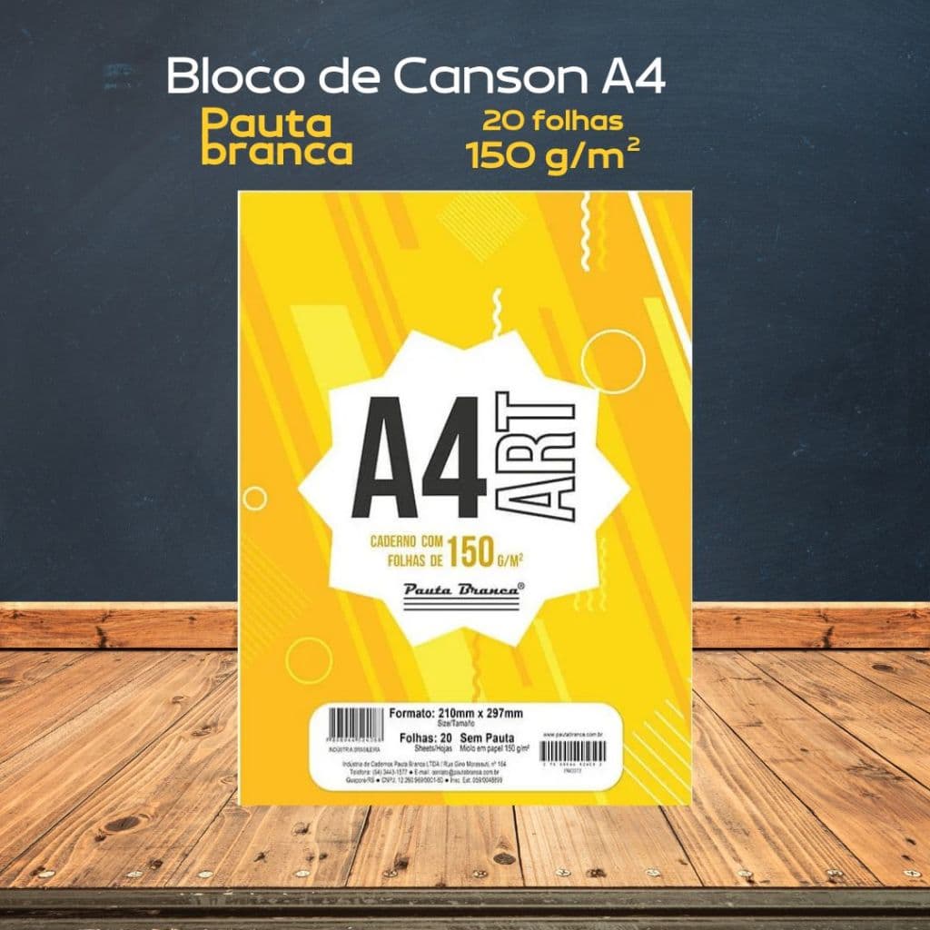 Bloco Técnico A4 20 Folhas 150g/m² Pauta Branca - Linha ART