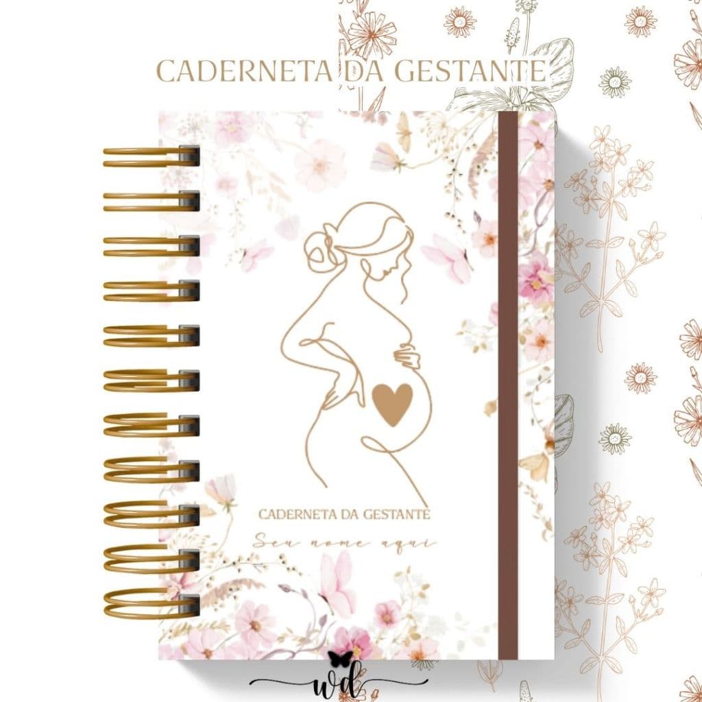 Caderneta da Gestante Personalizada | Modelo Clean e Minimalista