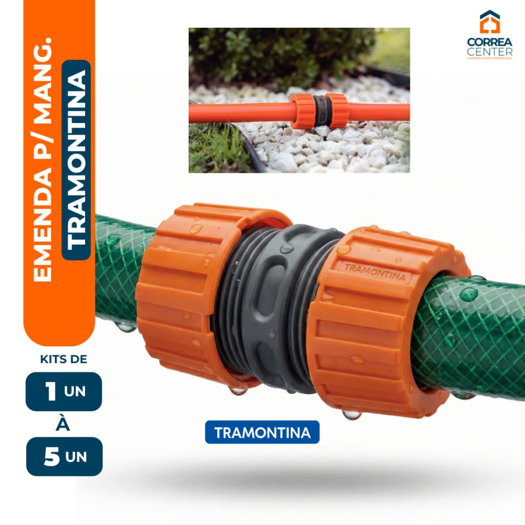 Emenda Mangueira Jardim Engate Rapido 1/2 Tramontina Reparador Adaptador Conector Agua Plastico Quintal