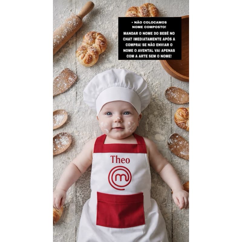 avental para mesvesario e touca