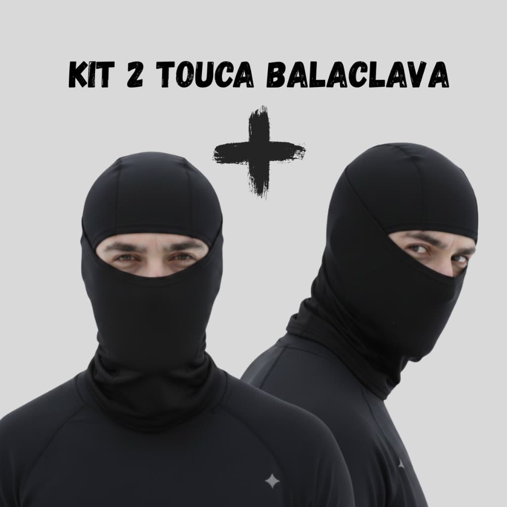Kit 2 Touca Ninja Balaclava Com forro peluciado MotoBoy Unissex Anti Odor Poliamida frio Inverno
