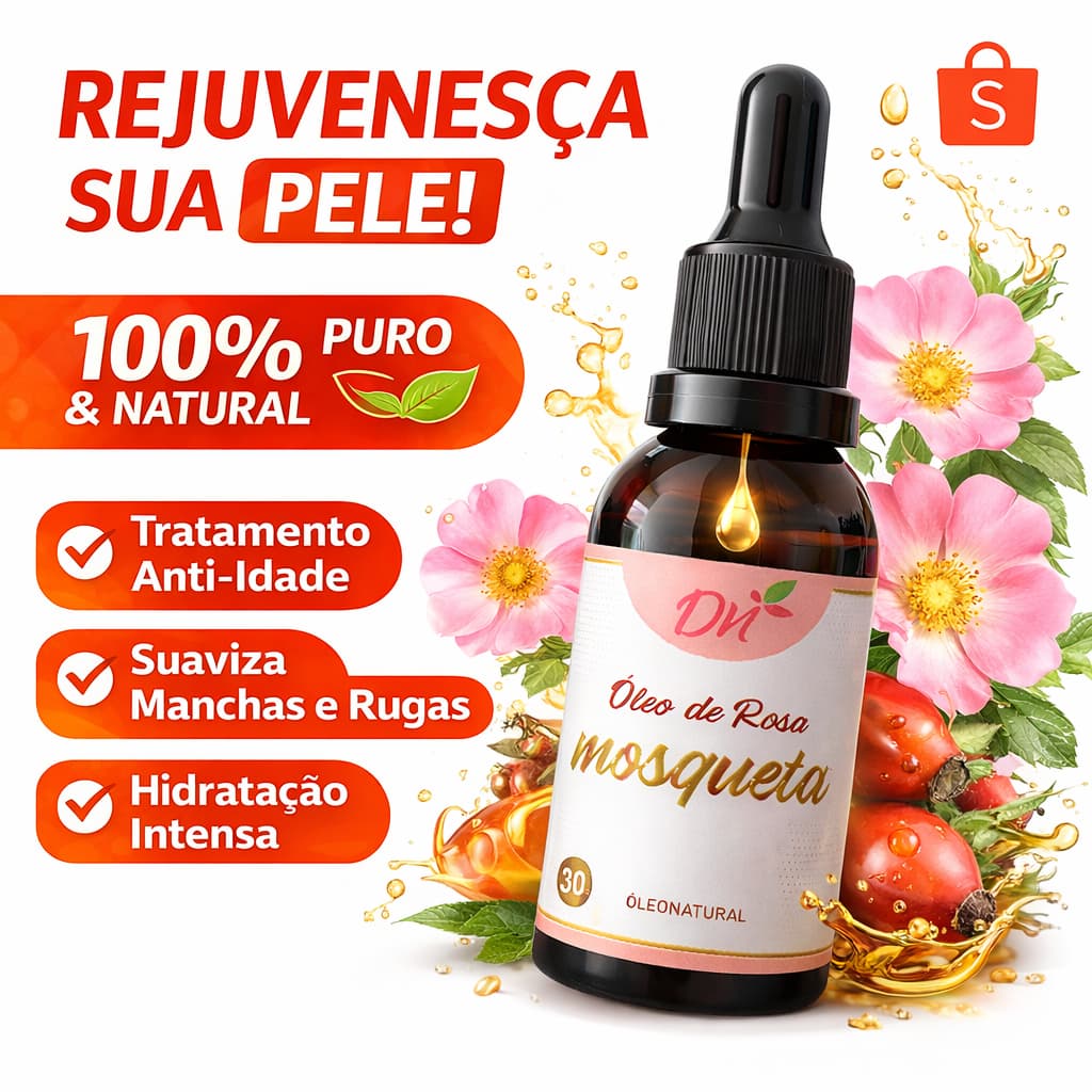 Óleo Rosa Mosqueta 100% Puro Vegetal - 30ml