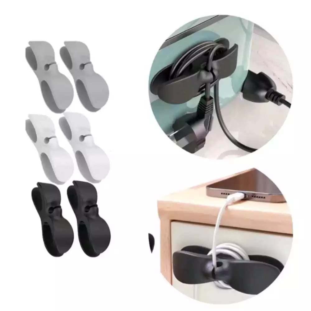 Kit com 2/3/4 Suportes Organizador De Fios Cabos Tomadas Autoadesivo Clipes De Cabos Enrolados