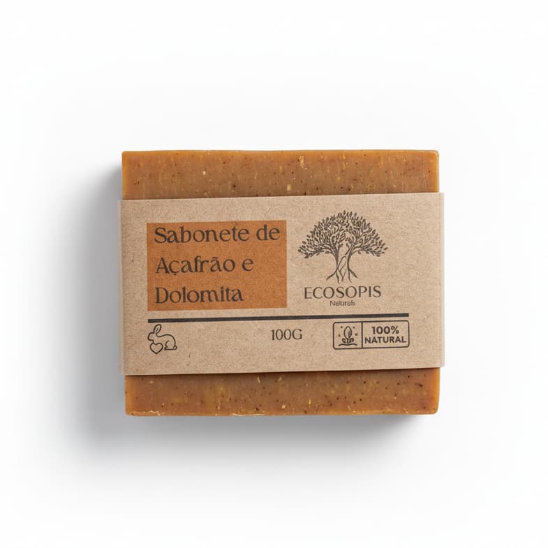 Sabonete de Açafrão e Dolomita Clareador Natural