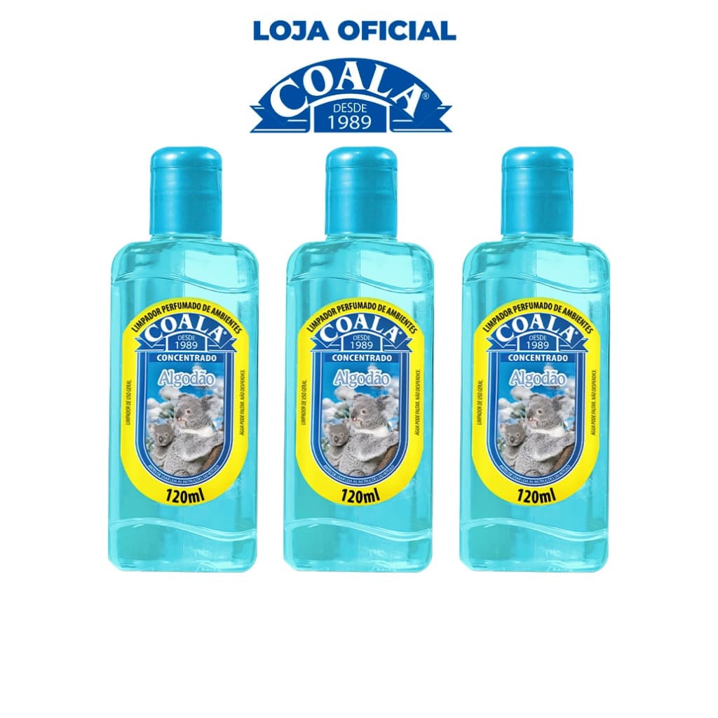 Combo 3 Limpadores Coala Algodão 120 ml