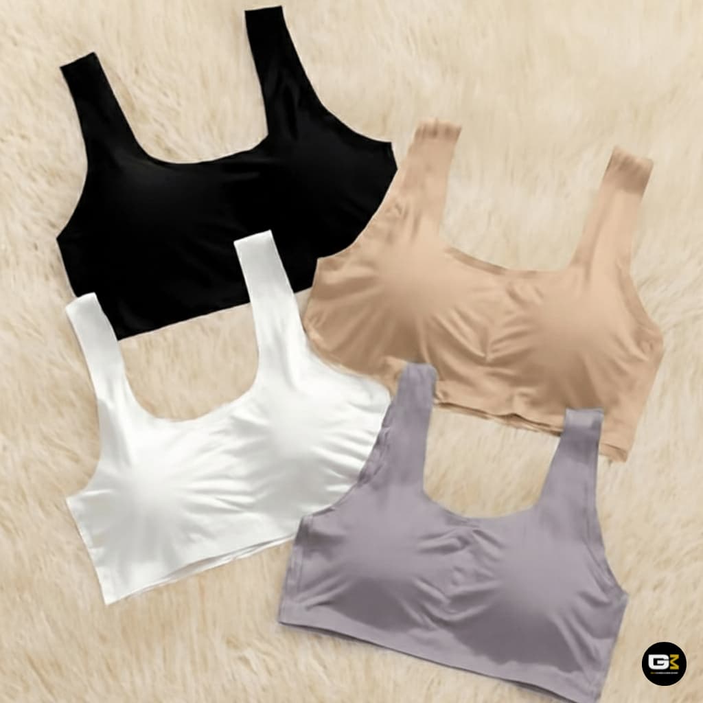 Sutiã Top Sem Costura 1/3 unidades Corte a Laser com Bojo Removível