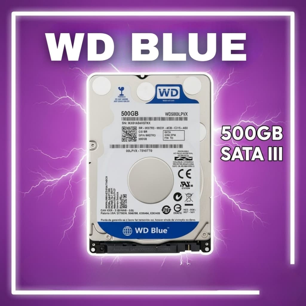 HD WD 1TB / 500GB Blue para Notebook, PS3, PS4, Xbox e All in One – Garantia / Novo