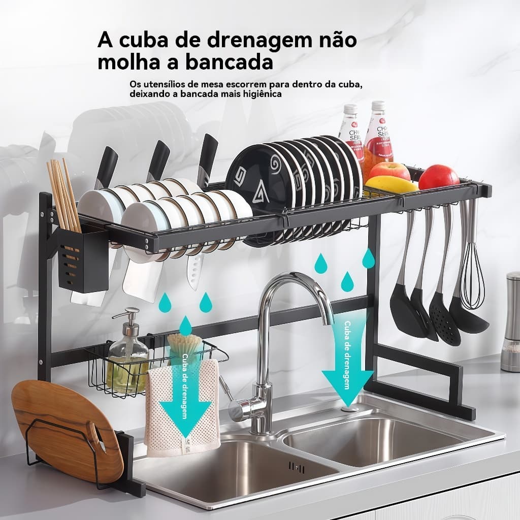 Escorredor De Louça Suspenso Bancada Autossustentável 65cm