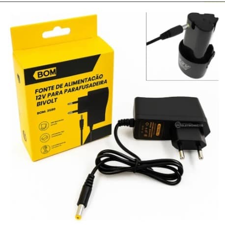 Carregador 12.6v Bivolt P4 Para Bateria De Lítio 12v Pino P4