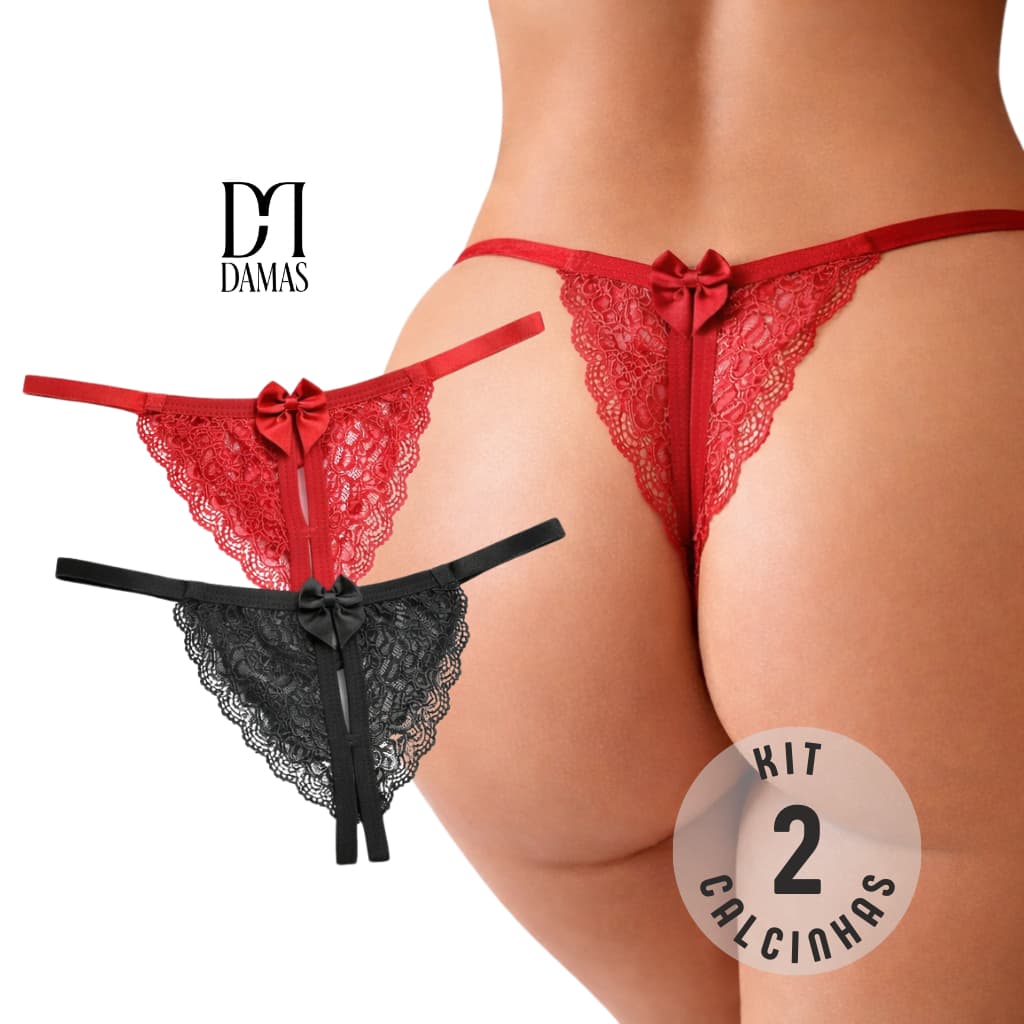 Calcinha apressadinha fio dental luxo, tamanho único com regulagem.