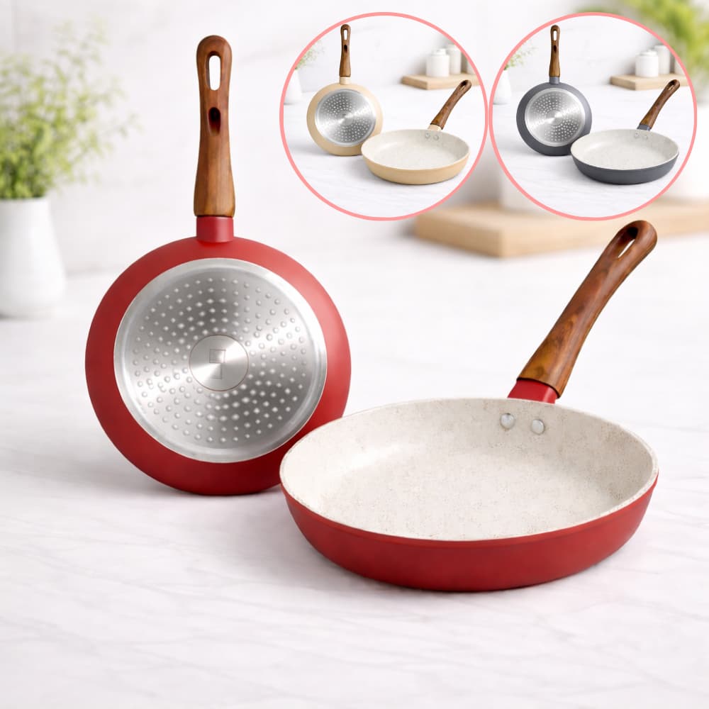 Frigideira Indução Antiaderente Cerâmica Cabo Térmico 28cm Fácil de lavar