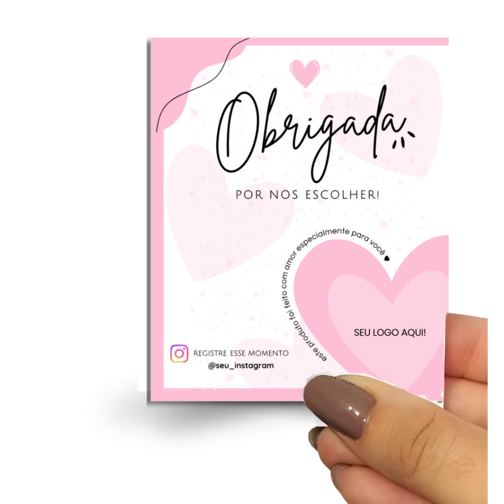 Cartão Card Agradecimento Clientes Lojas Personalizado