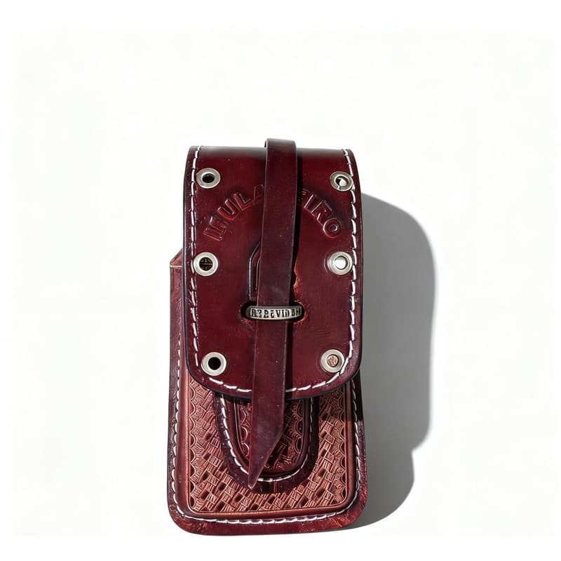 porta celular de couro , com canivete