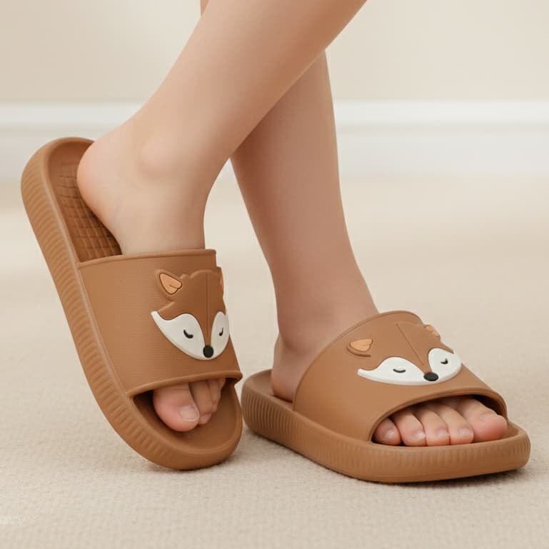 Chinelo Nuvem Slide Infantil Jovem Meninas Raposinha Calor Verão